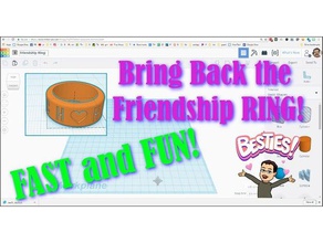 einfache benutzerdefinierte Freundschaft ring Ringe eay schnell gratis-Lektion Lehrer erstellt tinkercad 3d print model - Mito3D