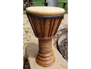 african drum music djembe drumming education flex hand percussion instrument musical noise real school toy wood 3d print model - Mito3D