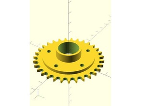 sprocket generator v2 openscad parts chain drive keychain motor 3d print model - Mito3D