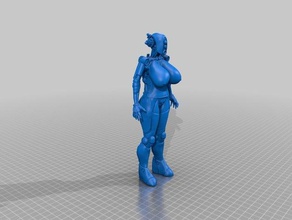 boobytron - assultron seins sculptures les retombées fallout 4 robot 3d print model - Mito3D