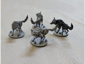 gloomhaven monster hound toy game accessories 28mm dire wolf dnd miniature frostgrave phandelver warhammer 3d print model - Mito3D