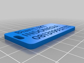 bleu de porte-clés personnalisé 3d print model - Mito3D