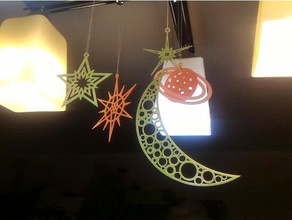 moon&stars decoração luminosa 3d print model - Mito3D