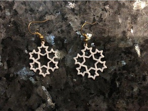 snowflake earrings 1 christmas fashion koch fractal xmas 3d print model - Mito3D