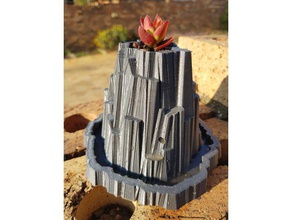 heroscape rock plantador contentores 3d print model - Mito3D