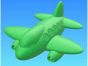 tombul uçak mekanik oyuncaklar 3d print model - Mito3D