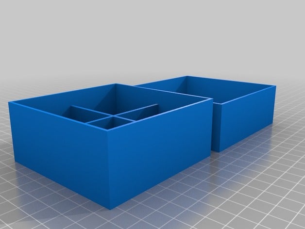 my customized divided parametric box lid metal stamps etc tool holders boxes 3D print model - Mito3D