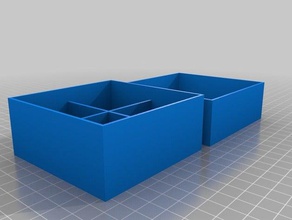 my customized divided parametric box lid metal stamps etc tool holders boxes 3d print model - Mito3D