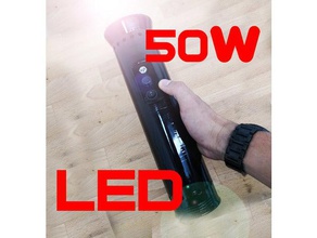 50w conduziu a lanterna elétrica de habitação diy gehuse taschenlampe 3d print model - Mito3D