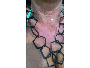 necklace pentagonal links fashion collana pentagonale pentagono tdesign 3d print model - Mito3D