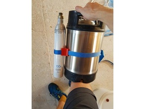 sodastream attachment corny keg kitchen dining beer co2 cartridge cornelius homebrewing lfat 3d print model - Mito3D