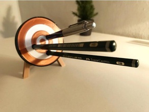 meta de tiro con arco sostenedor la pluma oficina koffie lápiz titular un objetivo útil 3d print model - Mito3D