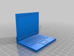 barbie bebek laptop katlanabilir oyuncak oyun aksesuarlar bilgisayar 3d print model - Mito3D