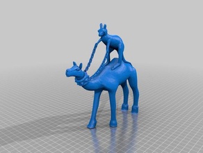 kangourou équitation à dos de chameau les animaux 3d print model - Mito3D