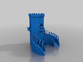 Würfel-Turm kombiniert randomizer Boden Treppe Bögen - Spielzeug Spiele 3d print model - Mito3D