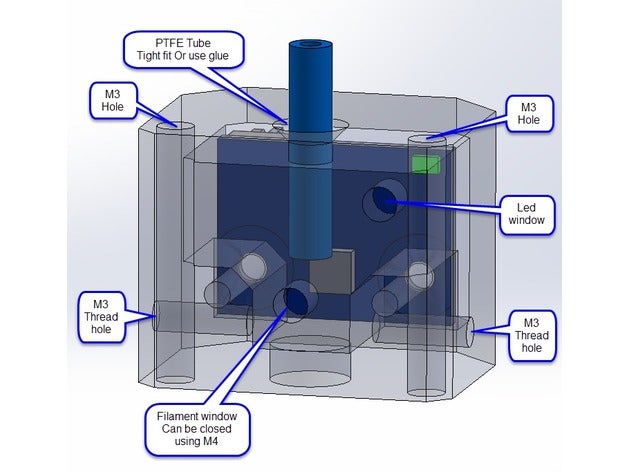 lazer filament sensör konut 3d yazıcı aksesuarlar duet3d duetwifi 3D print model - Mito3D