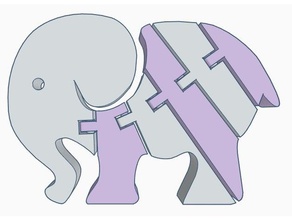 duas cores flexi elefante animais articulada flexível polymathic imprimir lugar 3d print model - Mito3D
