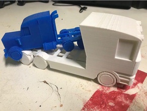 Avrupa yarı kamyon tarzı Otomotiv araba model offroad yazdırılabilir ölçek tinkercad oyuncak 3d print model - Mito3D