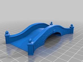 tek açıklıklı taş köprü yoluna binalar yapılar 3d print model - Mito3D