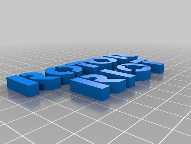 rotore riot stampatello i segni loghi 3d letters 3D print model - Mito3D