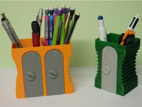 caixa de lápis pote cor organização bureau secretária o apontador taille 3d print model - Mito3D
