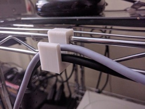 wire shelving cable hanger organization 3d print model - Mito3D