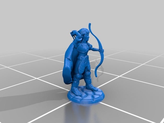 tawariell games archer armored dnd elf female gaming wargaming wood 3D print model - Mito3D