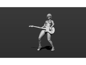 fille de la guitare personnes corps caractère femelle figure joueur l'homme musique instrument musicien personne femme les jeunes 3d print model - Mito3D