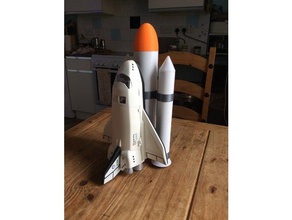 serbatoio carburante booster, booster playmobil navetta giocattolo gioco accessori esterno del suel solid rocket spazio space shuttle 3d print model - Mito3D