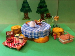 animal crossing do piquenique brinquedos jogos ccam moto cesta de boneca móveis frutas fruteira nintendo cestas mesa bolso acampamento conjunto chá 3d print model - Mito3D