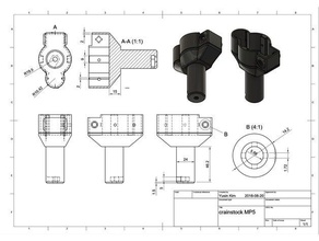 m4 estoque adaptador marui mp5 3d impressão tokyo 3d print model - Mito3D