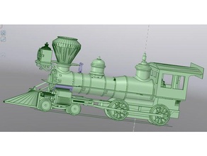 f-échelle de l'amérique à voie étroite 4-4-0 des véhicules 45mm jauge locomotive modèle train openrailway vapeur 3d print model - Mito3D