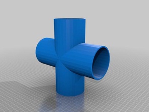 4 way cross connector parts customized 3d print model - Mito3D