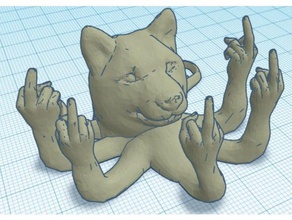 fucktopus-dogfucktodog sculture carino il polpo dito medio remix 3d print model - Mito3D