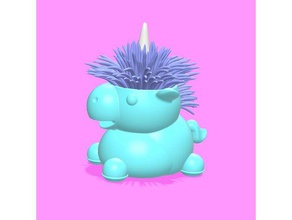 unicorn type duster stand super cute household supplies kawaii 3d print model - Mito3D