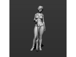 girl guitar part 2 people anatomy character female human person woman zbrush 3d print model - Mito3D