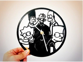 reloj simpsons Kunst 3dlito bart Uhr homer simpson lisa marge auf der Schablone vinyl Wanduhr 3d print model - Mito3D