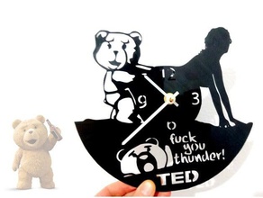 reloj ted Kunst 3dlito Uhr pared auf der Schablone vinyl Wanduhr 3d print model - Mito3D