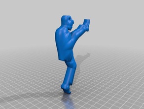 kicking doctor 2d art 3d print model - Mito3D