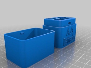 aa battery case labeled containers holder 3d print model - Mito3D