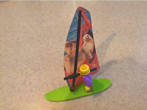 custom sails lego sailboard construction toys windsurfer windsurfing 3d print model - Mito3D