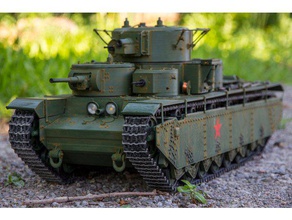 rc 116 russe t-35 chars lourds des véhicules multi tourelle tank contrôle à distance les soviétiques t-35a ww2 3d print model - Mito3D