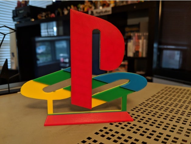 full colour playstation logo single extruder printers signs logos color multi playstatoin psx 3D print model - Mito3D