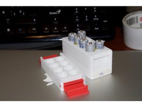 8 aa battery case box v2 tool holders boxes 18650 aaa holder cover 3d print model - Mito3D