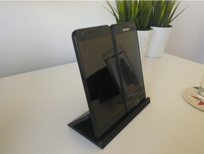 dual phone stand 3d la stampa 2 di telefono doppio piedistallo per il smartphoneholder supporto smartphone tablet titolare 3d print model - Mito3D