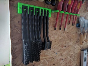 brush organizer 3d printing holder steel tool wall 3d print model - Mito3D