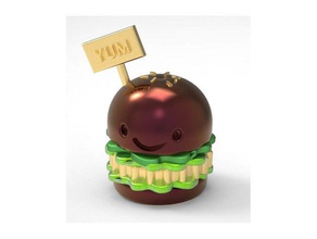 yum hamburger miniature toy toys games 3dmodeling 3d modeling printing art cute decoration display doll figure funny gift thing smile yummy 3d print model - Mito3D