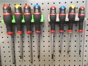 peg board rack facom screwdrivers tool holders boxes pegboard protwist screwdriver holder 3d print model - Mito3D