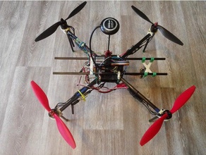 simple foldable carbon-based x-copter frame rc vehicles quadcopter 3d print model - Mito3D