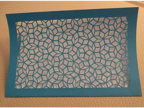 penrose tiling greeting card 2d art lasercut paper 3d print model - Mito3D